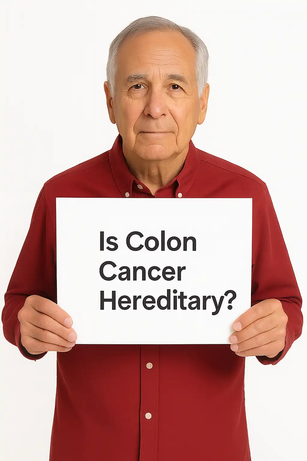 Is Colon Cancer Hereditary Sign Held By 75 Year Old A Man