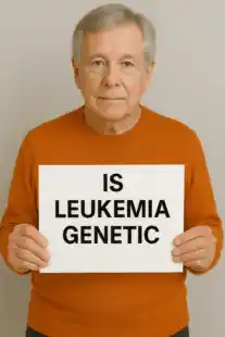 Is Leukemia Genetic Sign Being Held By a 65 Year Old Man.