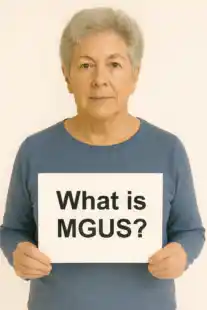 A What Is MGUS sign help by a woman that fits the new patient profile.
