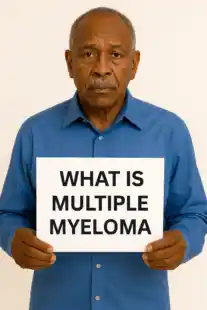 What Is Multiple Myeloma? Aign being held by a 65 year old Black Man